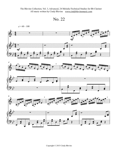 Advanced Clarinet Study 22 From The Blevins Collection Melodic Technical Studies For Bb Clarinet Page 2