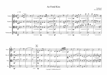 Ae Fond Kiss For String Quartet Page 2