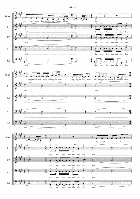 Africa Ttbb A Capella With Optional Djembe Drum Page 2