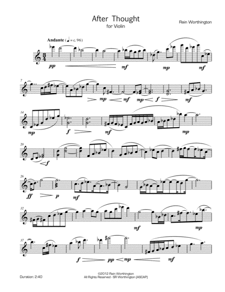 After Thought For Violin Page 2