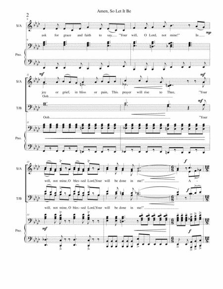 Agnus Dei Amen So Let It Be Page 2