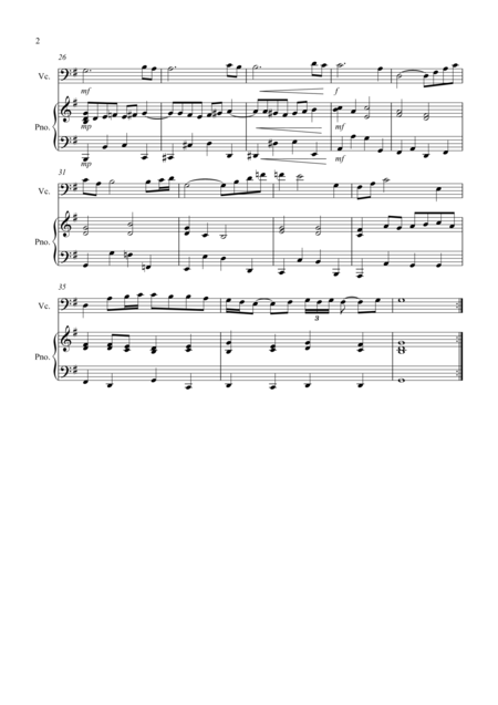 Air On A G String For Cello And Piano Page 2