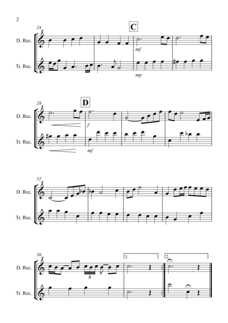 Air On A G String For Recorder Duet Page 2