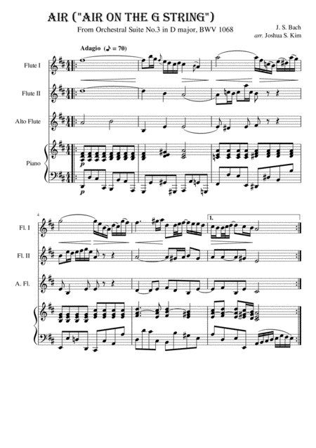 Air On The G String For Flute Trio With Bass Page 2