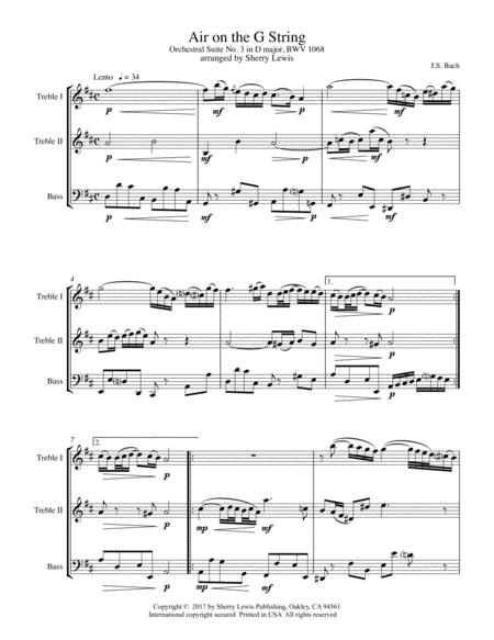 Air On The G String Trio For String Trio Woodwind Trio Any Combination Of Two Treble Clef Instruments And One Bass Clef Instrument Concert Pitch Page 2