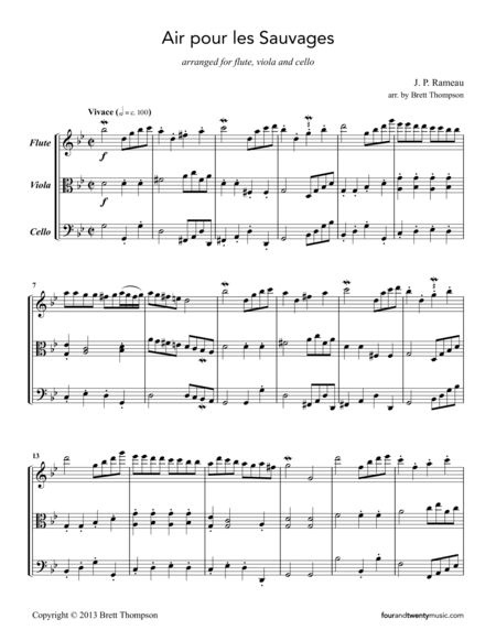 Air Pour Les Sauvage Arranged For Flute Viola And Cello Page 2