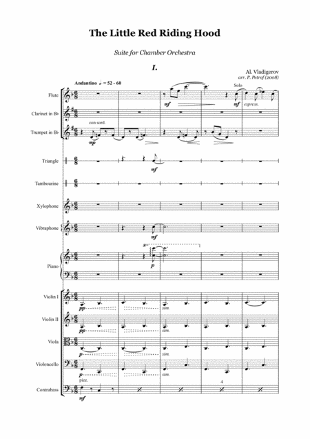 Al Vladigerov The Little Red Riding Hood Suite For Chamber Orchestra Score Page 2