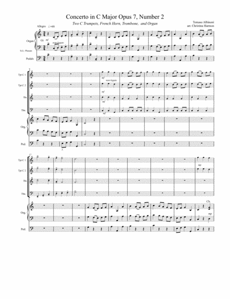 Albinoni Concerto In C Major Opus 7 Number 2 Brass Quartet And Organ Page 2
