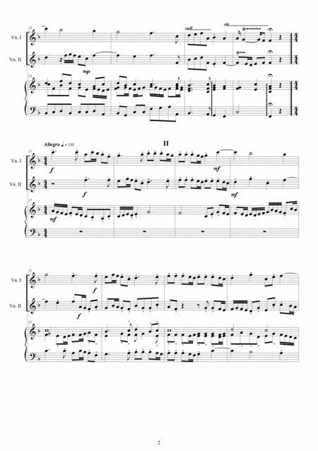 Albinoni Trio Sonata No 2 In F Major Op 1 For Two Violins And Cembalo Or Piano Page 2