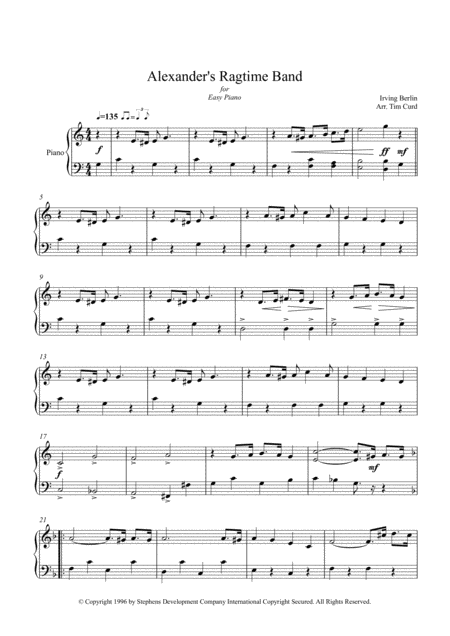 Alexanders Ragtime Band For Easy Piano Page 2