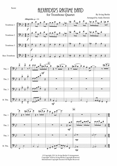 Alexanders Ragtime Band For Trombone Quartet Page 2