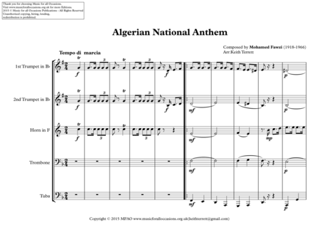 Algerian National Anthem For Brass Quintet Page 2