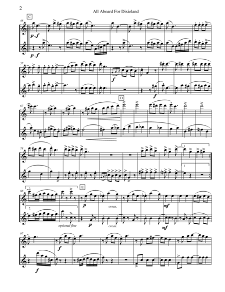 All Aboard For Dixieland For Flute Duet Page 2