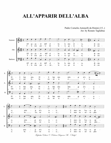 All Apparir Dell Alba For Sabar Choir Page 2