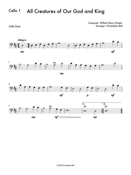 All Creatures Of Our God And King Easy Cello Duet Page 2