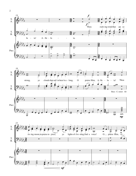 All Creatures Of Our God And King For Choir And Piano Page 2