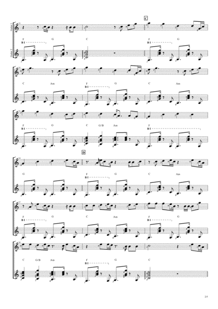 All Falls Down Duet Guitar Score Page 2