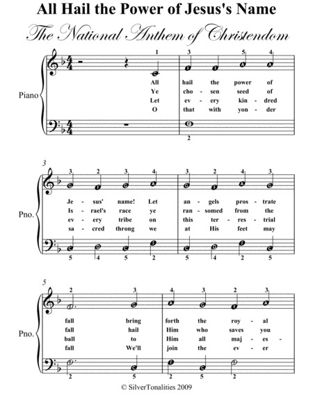 All Hail The Power Of Jesuss Name Easy Piano Sheet Music Page 2