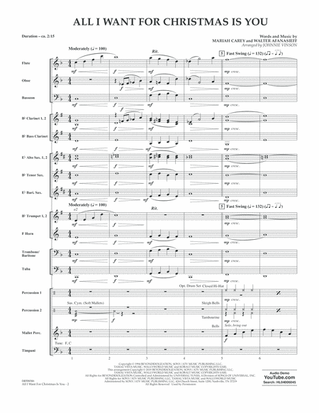 All I Want For Christmas Is You Arr Johnnie Vinson Conductor Score Full Score Page 2