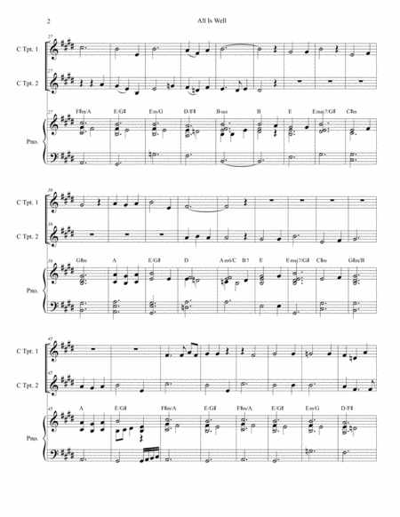 All Is Well Duet For C Trumpet Page 2
