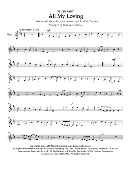 All My Loving Beatles Flute And Piano Page 2