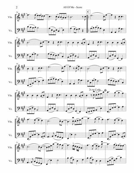 All Of Me For Violin And Cello Page 2