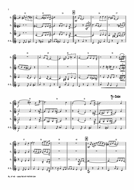 All Of Me Jazz Classic Clarinet Quartet Page 2