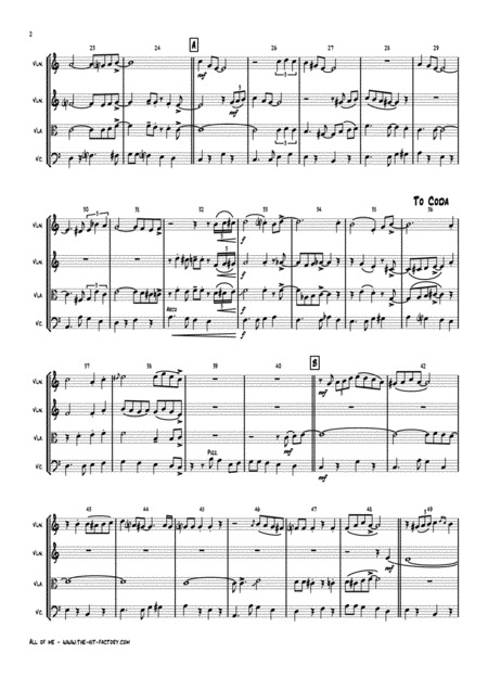 All Of Me Jazz Classic String Quartet Page 2