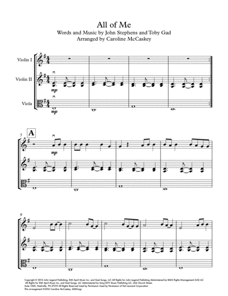 All Of Me String Trio Two Violins And Viola Page 2