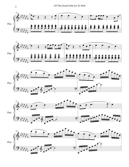 All The Good Girls Go To Hell Piano Solo Page 2