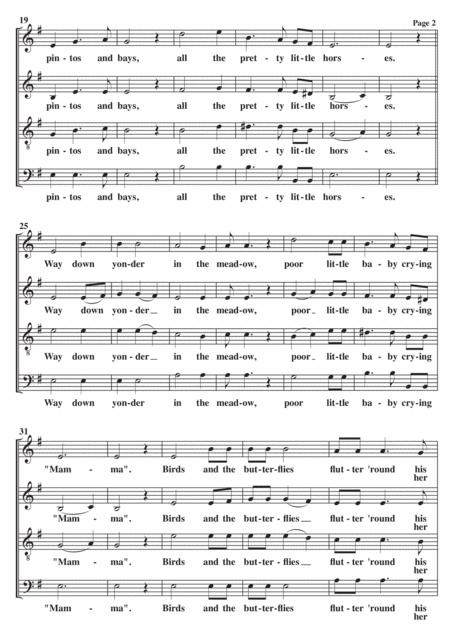 All The Pretty Little Horses Satb A Cappella Page 2