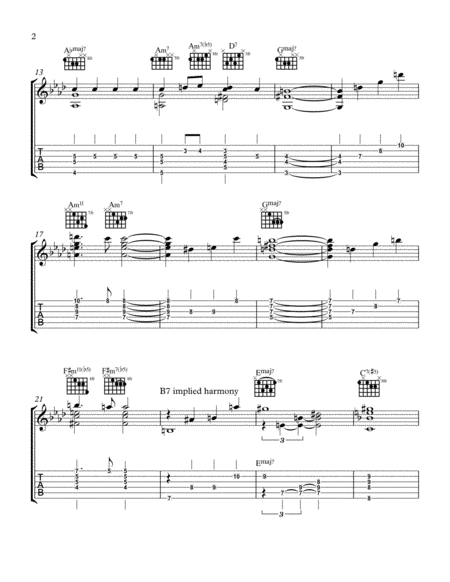 All The Things You Are Jazz Guitar Chord Melody Easy Page 2