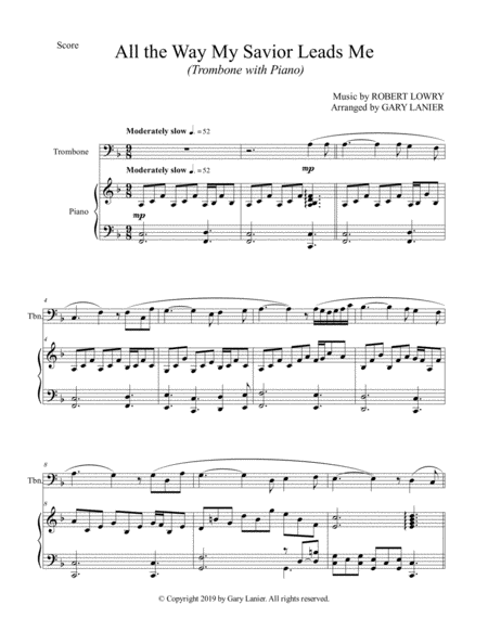 All The Way My Savior Leads Me Trombone With Piano Score Part Included Page 2