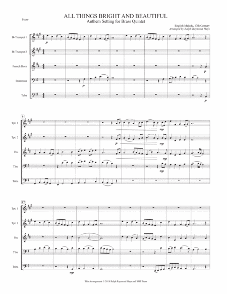 All Things Bright And Beautiful For Brass Quintet Page 2