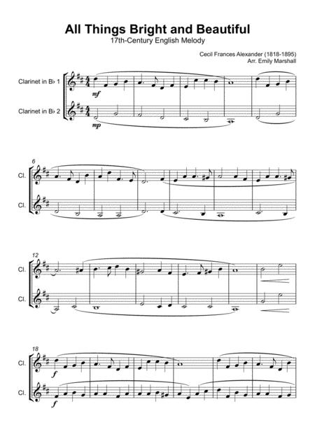 All Things Bright And Beautiful For Clarinet Duet Page 2