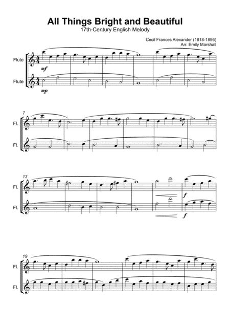 All Things Bright And Beautiful For Flute Duet Page 2