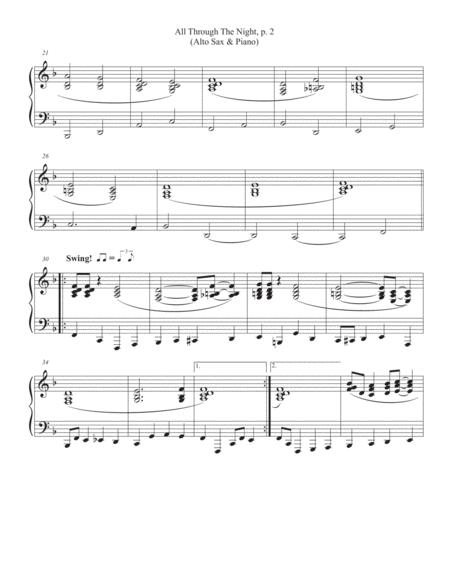 All Through The Night Alto Sax Piano Intermediate Jazz Piano Part Page 2