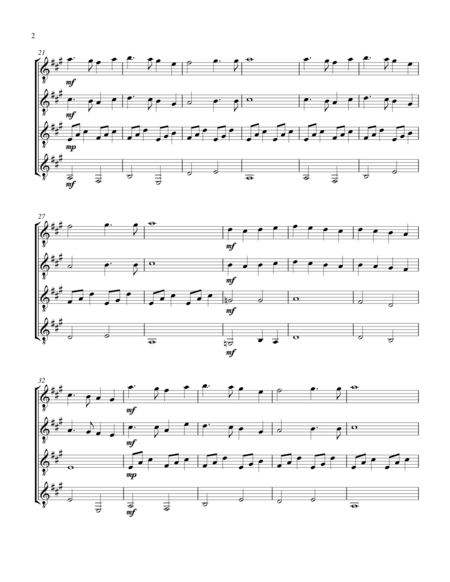 All Through The Night Guitar Quartet Score And Parts Page 2