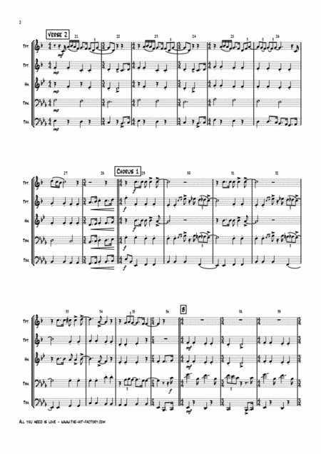 All You Need Is Love Beatles Brass Quintet Page 2