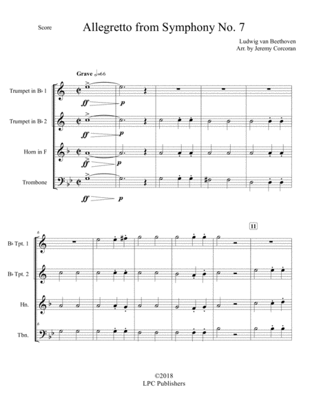 Allegretto From Symphony No 7 For Brass Quartet Page 2