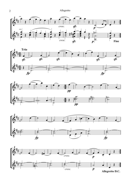 Allegretto Moonlight Sonata For Descant Recorder And Guitar Page 2