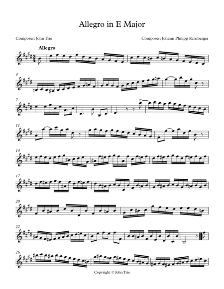 Allegro In E Major Page 2