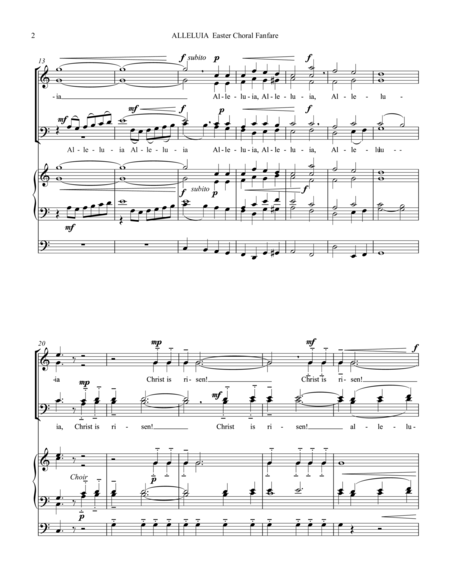 Alleluia Easter Choral Fanfare Organ Vocal Page 2