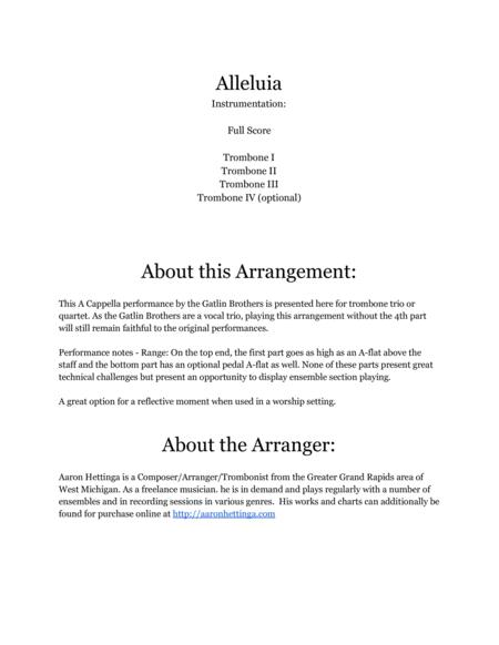 Alleluia Gatlin Brothers For Trombone Trio Or Quartet Page 2