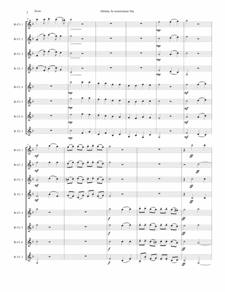 Alleluia In Resurrectione Tua Arranged For Clarinet Octet Or Clarinet Choir B Flats And Basses Page 2