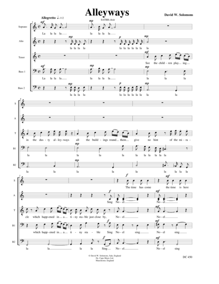 Alleyways A Christmas Song For Choir Page 2