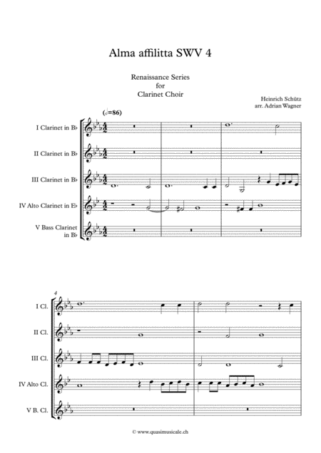 Alma Affilitta Swv 4 Heinrich Schtz Clarinet Choir Arr Adrian Wagner Page 2