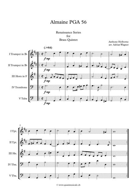 Almaine Pga 56 Anthony Holborne Brass Quintet Arr Adrian Wagner Page 2