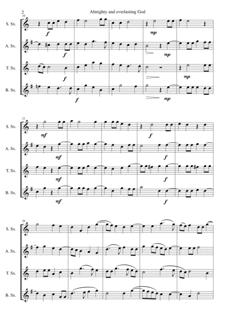 Almighty And Everlasting God For Saxophone Quartet Page 2