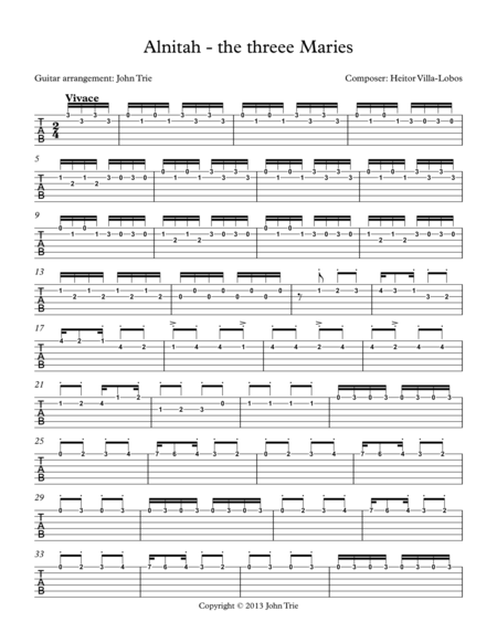 Alnitah The Three Maries Guitar Tablature Page 2